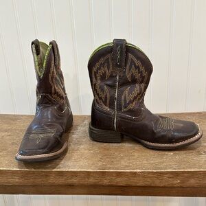 Ariat little kids boys cowboy boots square toe brown us 11